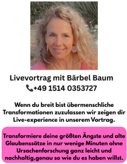 Livevortrag Bärbel Baum Livevortrag mit Bärbel Baum