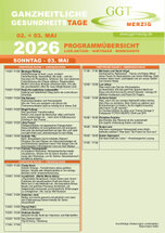 Gesamtübersicht der Vorträge und Workshops während der Gesundheitsmesse am 02. / 03. Mai 2026 in Merzig.